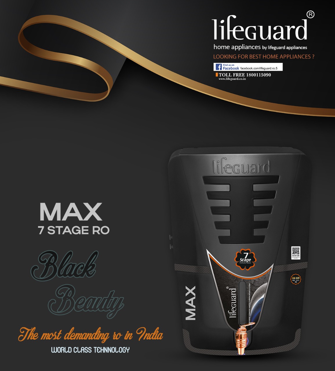 Lifeguard MAX 7 STAGE RO+UV+UF+TDS WITH LARGE 12 LTRS STORAGE CAPACITY